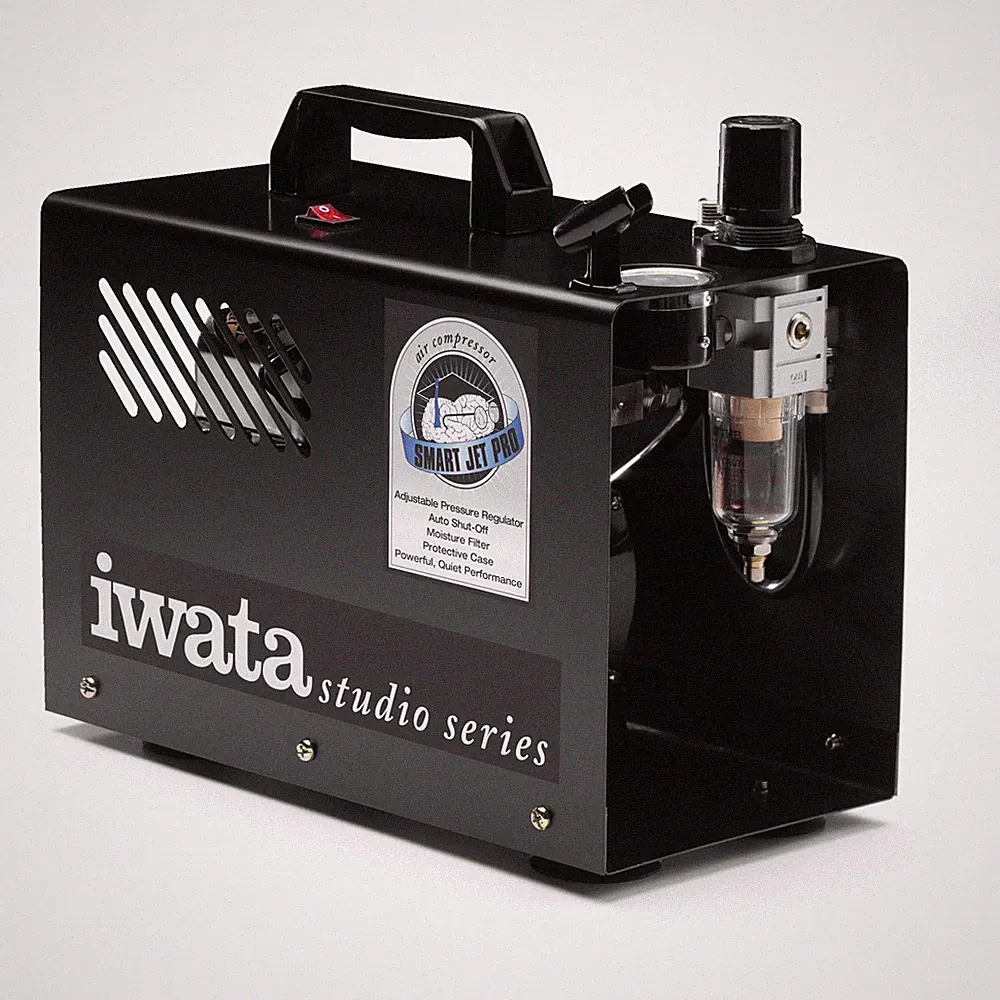 Iwata SMART JET PRO AIRBRUSH AIR COMPRESSOR-Nail Body Art Auto Paint Hobby Cake