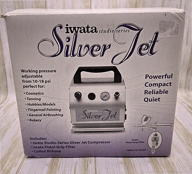 Iwata Studio Series Silver Jet Air Brush and Compressor Set